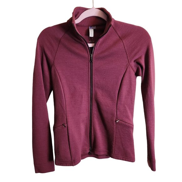 ibex Jackets & Blazers - Ibex Shak Full Zip Vino Rojo 100% Merino Wool Fitted Jacket Size XS
